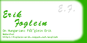 erik foglein business card